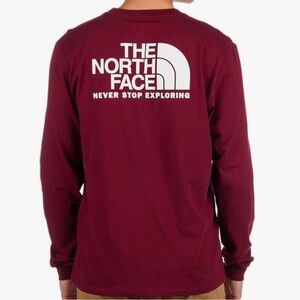 The North Face Men’s Long Sleeve Tee Size S Dark Red  NWT bx913